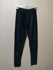 Sostanza women's M - 21"W x 27"I leggings black velour feel elastic waist