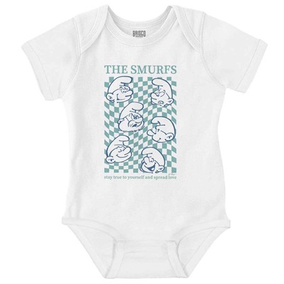 The Smurfs Stay True To Yourself Spread Love Newborn Baby Boy Girl Infant Romper