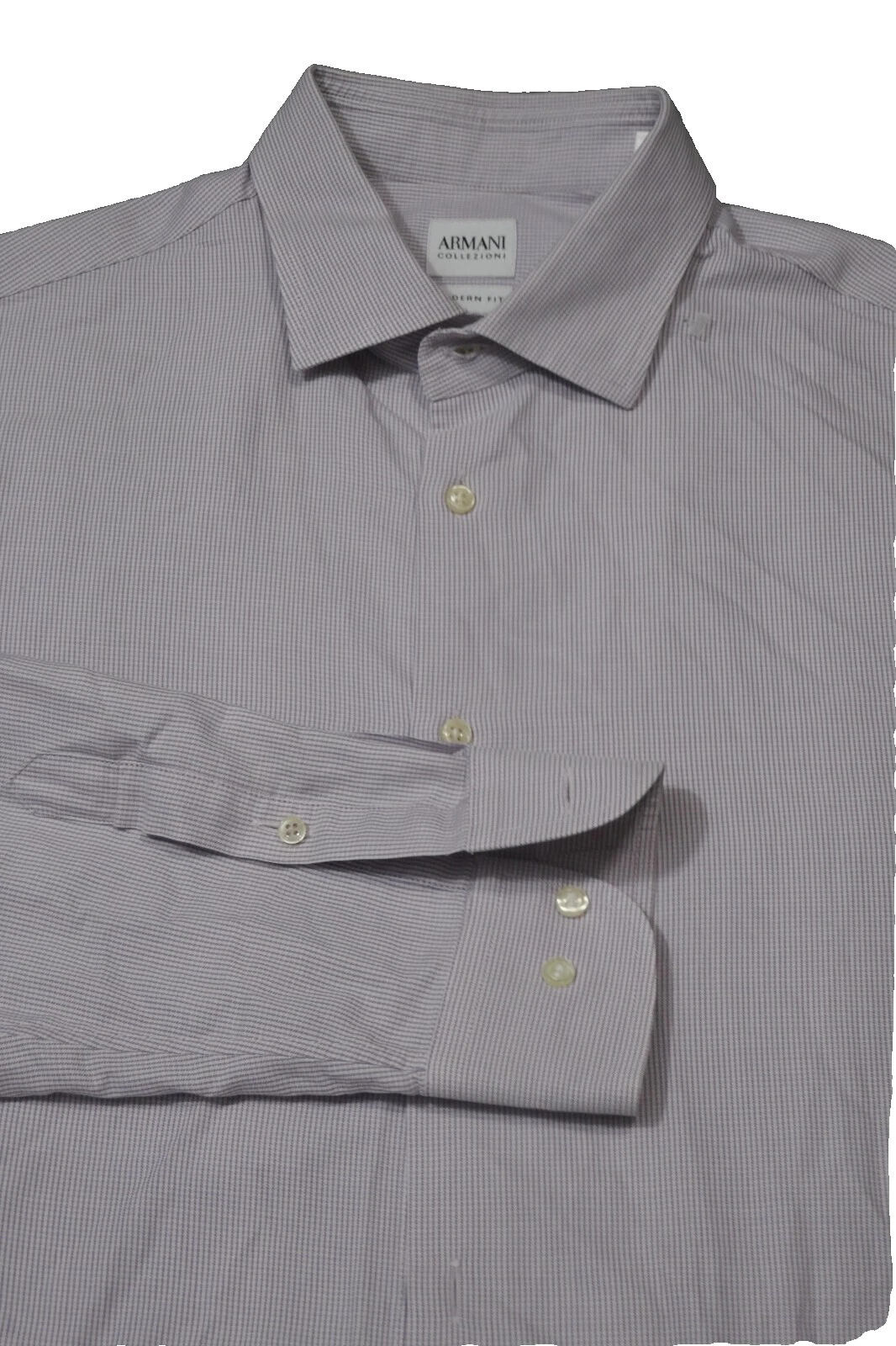 Botón informal a rayas de algodón ARMANI-Down Shirts for Men