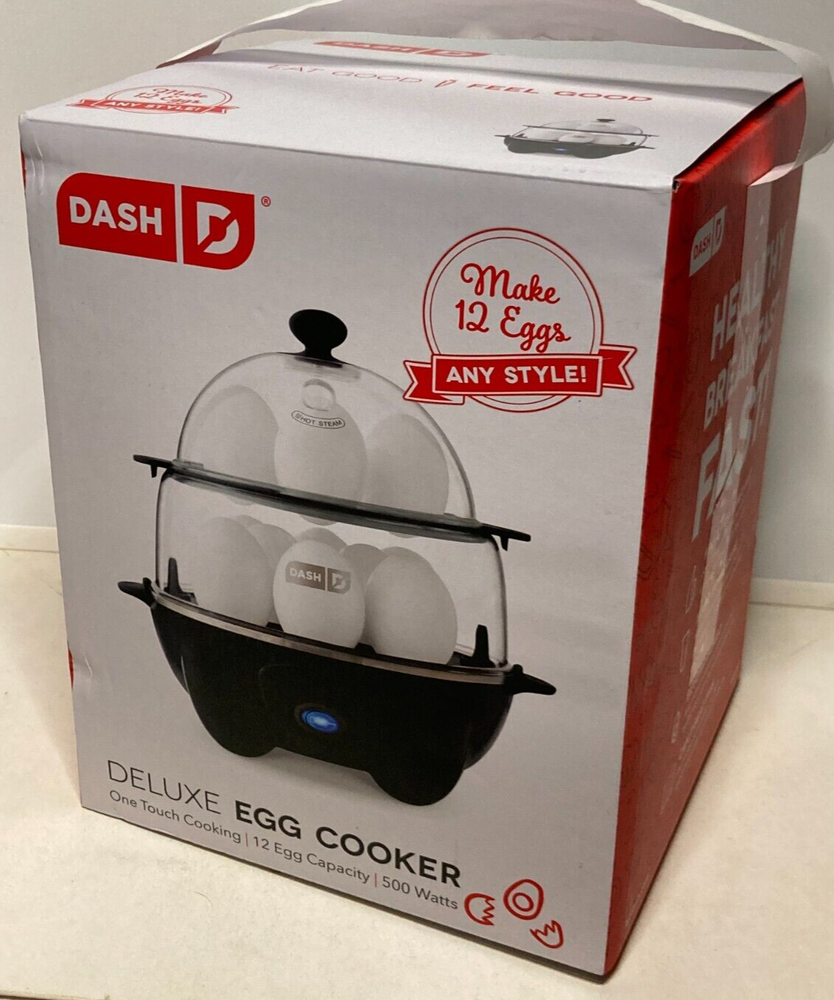 DASH Deluxe Electric Egg Cooker for 12 Eggs Hard Boiled Poached or Soft