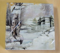 20 Servietten BrüCke Winter Landschaft 1 Packung Ovp Motivservietten Schnee Ambi