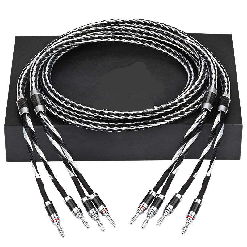 Pair HIFI speaker cable 8N OCC silver hybrid amplifier audio connection