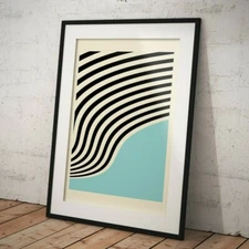 WAVE ABSTRACT MID CENTURY POP ART DECO MODERN DECOR RETRO PRINT POSTER A1 A2 A3 