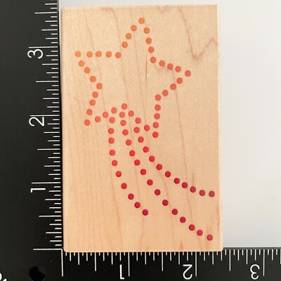 Stampendous Dot Shooting Star M100 Wood Mounted Rubber Stamp