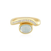 Cavill Damenring Sterlingsilber Vergoldet Aquamarin 1,22Ct Oval Zirkon