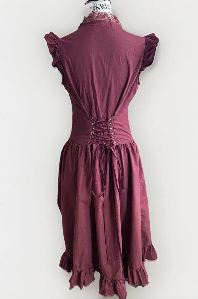 Belle Poque Dress Victorian Gothic Lolita Ruffle Ruched Steampunk Women’s Size S - Image 4 of 4