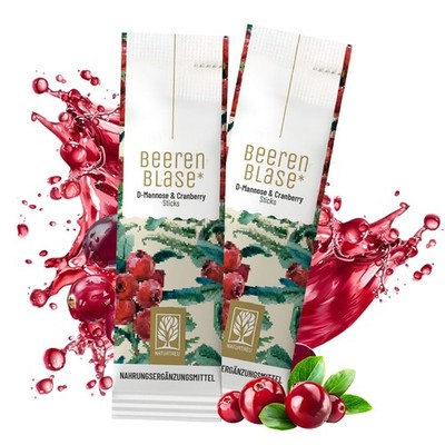 D-Mannose Cranberry Vitamin C Pulver 14 Stück Beerenblase Sticks NATURTREU 