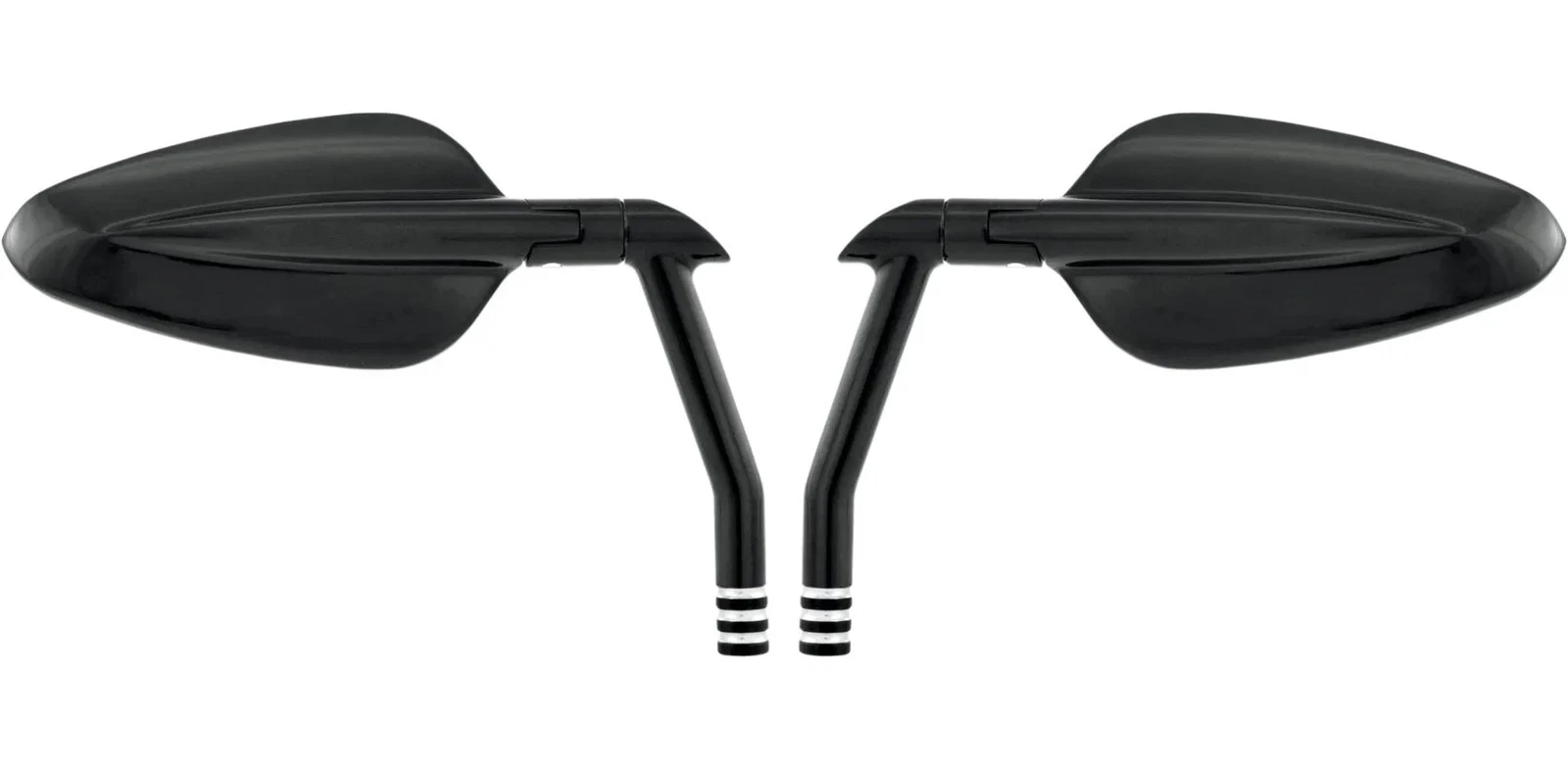 Performance Machine PM Black Contrast Cut Vision Arrow Handlebar Mirrors Pair...