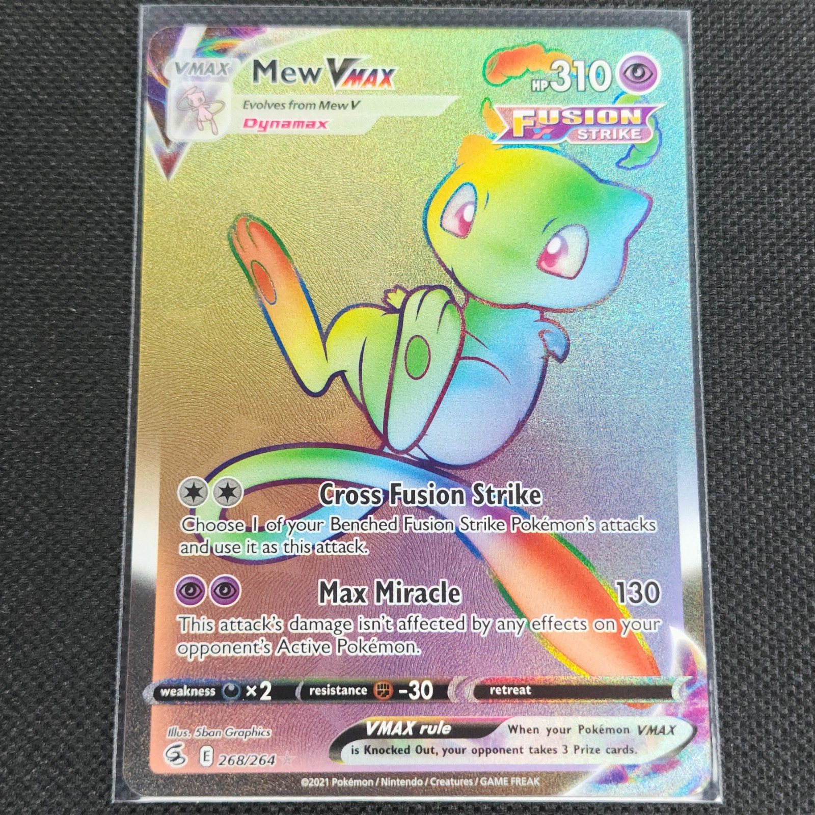 Mew Vmax - 268/264 - Secret Rare - Fusion Strike - Pokemon Card - NM/M