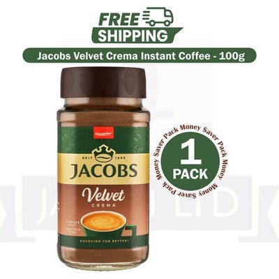 Jacobs Velvet Instant Coffee Jar 100g - Smooth Velvet Crema - EXP 03/2028