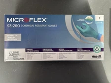 ANSELL - MICROFLEX - 93-260 - CHEMICAL RESISTANT GLOVES - SIZE LARGE