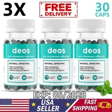 3X DEOS Internal Deodorant Supplement – DEOS Full Body Deodorizer 30 Caps/Bottle