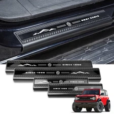 Fit For 2021-2025 Ford Bronco 4 Door Sill Edge Entry Guard Protector Kits Rubber