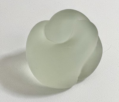 1982 Laurel Dunscomb Signed Frosted Paperweight Sculpture Biomorphic Modern HTF