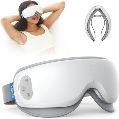 RENPHO Ultra-Quiet Eye Massager with Heat, Lightweight Eye Mask for Migraines, F