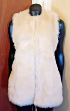 Nuovo altro gilet Zara Trafaluc pelliccia sintetica bianco sporco M