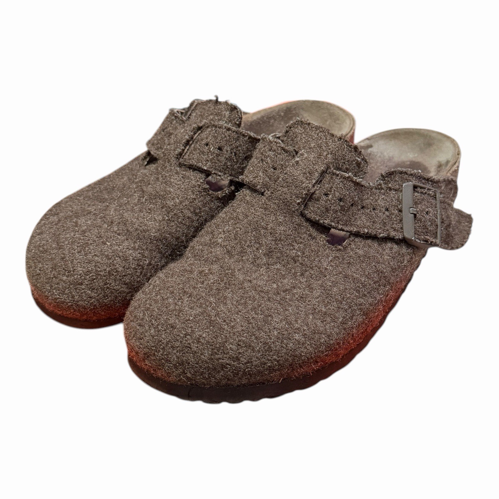Rick Owens Birkenstock Boston Wool Felt Army Brown Size 41 RARE GRAIL No Box