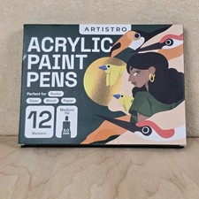 ARTISTRO Acrylic Paint Pens 12pc Medium Tip 3.0mm Rock Glass Wood Set