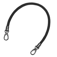60cm Short Leather PU Braided Purse Replacement Handle Black Black