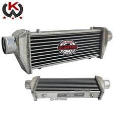 Full Aluminum Universal 27x9x4 Polished Tube Fin Intercooler 3 In Inlet Out