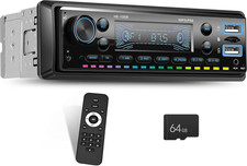 Single Din Car Stereo Bluetooth 5.0 Audio Radio with 64G Card FM Receiver Digita