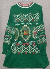 Vintage Berrette 90s Puff Paint Christmas Sweatershirt Candles Candy Cane One SZ