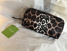 Kate Spade Leopard Henrietta Makeup Cosmetic Zip Travel Bag Or Pencil Case
