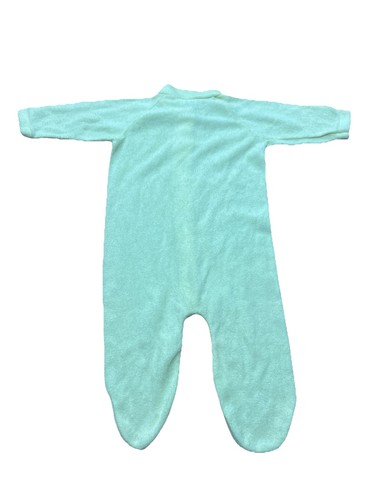 Vintage 80s Baby Triplets Terry Cloth Newborn Yellow Snap Footie Pajamas - Picture 3 of 5