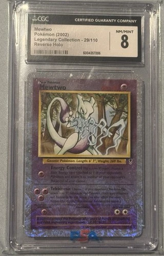 Mewtwo Legendary Collection Reverse Holo Card 29/110 CGC 8 NM/Mint