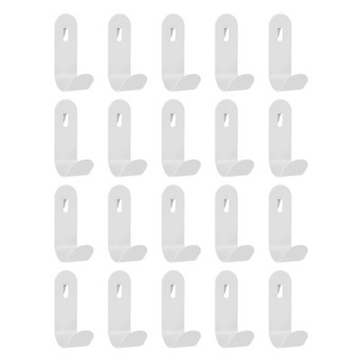 20Pcs PegBoard Hooks, 2'' U Shape Study Peg Hooks for Wall Organizer, White