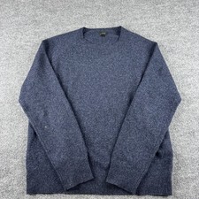 J. Crew Sweater Mens L Blue Lambswool Pullover Crewneck Preppy Office Career