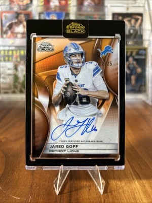 2025 Topps Chrome Black Orange Jared Goff On Card Auto /25 SEALED Lions