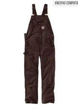 Carhartt Iconic Duck Bib Overalls Mens 32x32 Relaxed Fit Dark Brown R01-M NWT