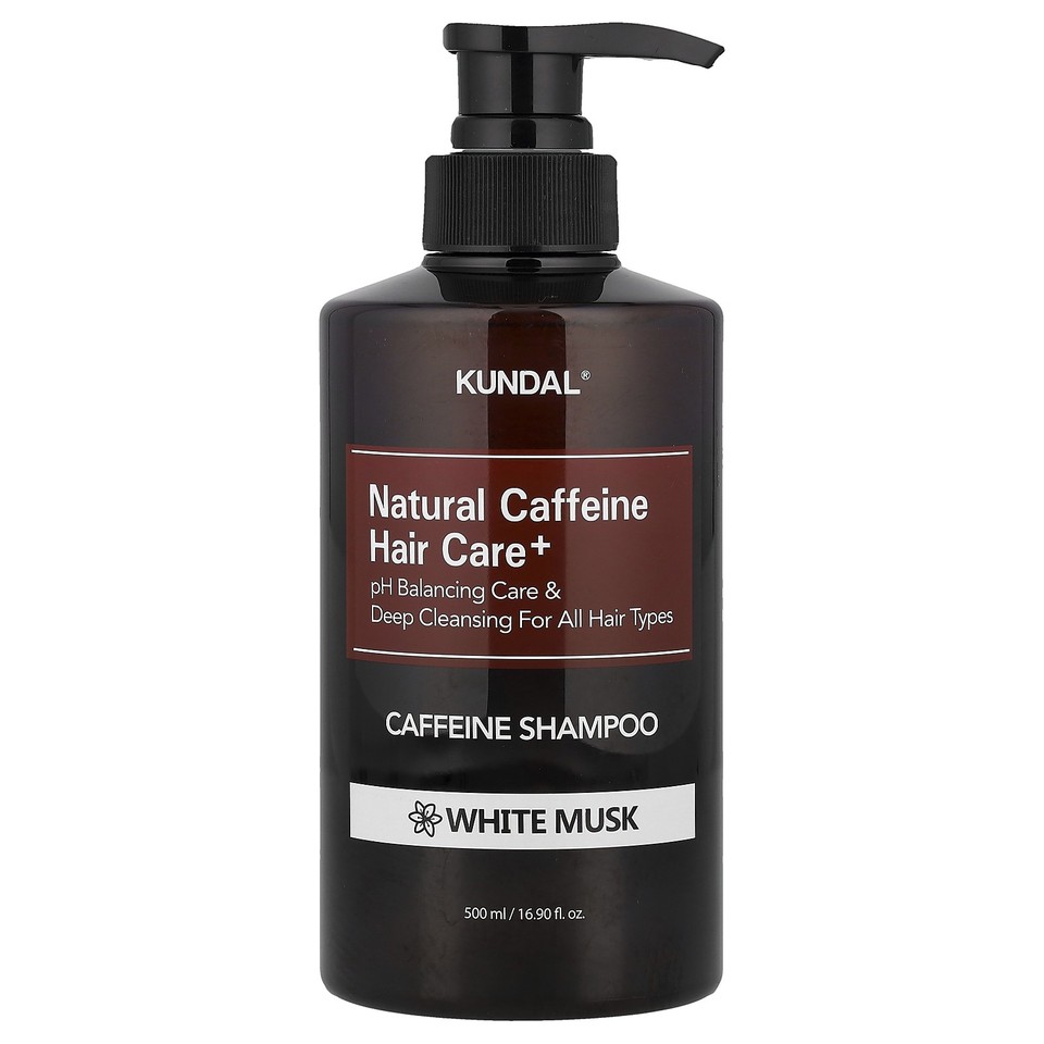 Natural Caffeine Hair Care+ Shampoo, For All Hair Types, White Musk, 16.9 fl oz