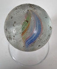 Antique German Latticino Multi Color Swirl Glass Marble +1" — photo 6
