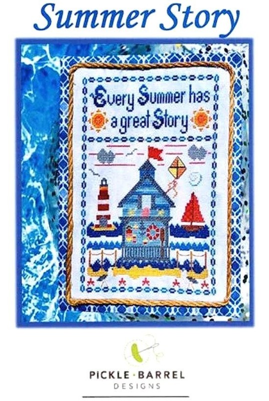 Pickle Barrel SUMMER STORY Cross Stitch Pattern Only ~ lightouse / boathouse