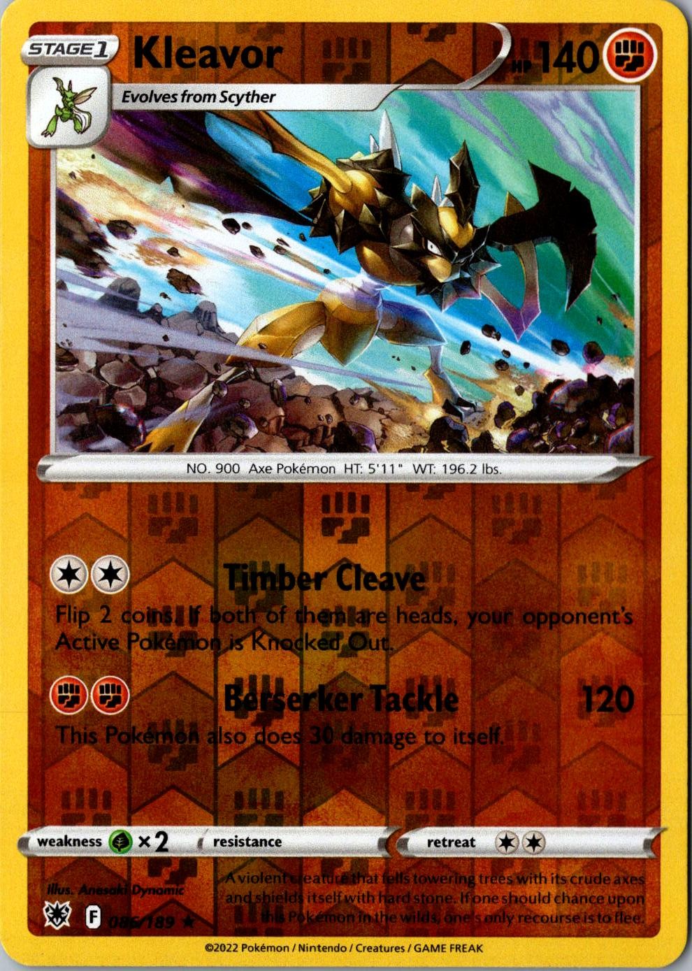 Kleavor 86 Reverse Holo 086/189 Holo Rare Astral Radiance LP Pokemon Card
