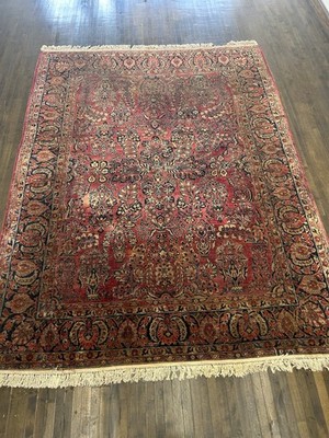 Antique Handmade Sarouk Rug 12X8 9 Wonderful Design Composition C. 1920