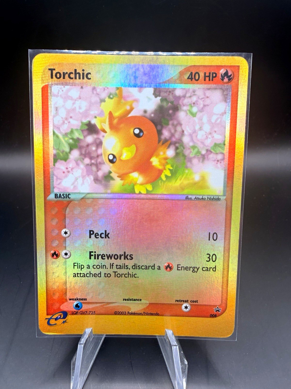 Torchic Black Star Promo 008 Vintage Reverse Holo EX Ruby & Sapphire 2003 