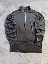 CALVIN KLEIN Golf Black 1/4 Zip Mock Neck Long Sleeve Polo Pullover (M)