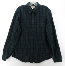 J Crew Shirt Men Large Blue Midweight Flannel Double Brushed Tartan Plaid Slim