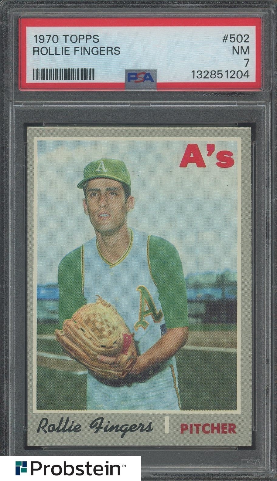 1970 Topps #502 Rollie Fingers Oakland A's HOF PSA 7 NM
