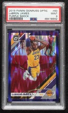 2019-20 Panini Donruss Optic Purple Shock Prizm LeBron James #60 PSA 9 MINT 4vc
