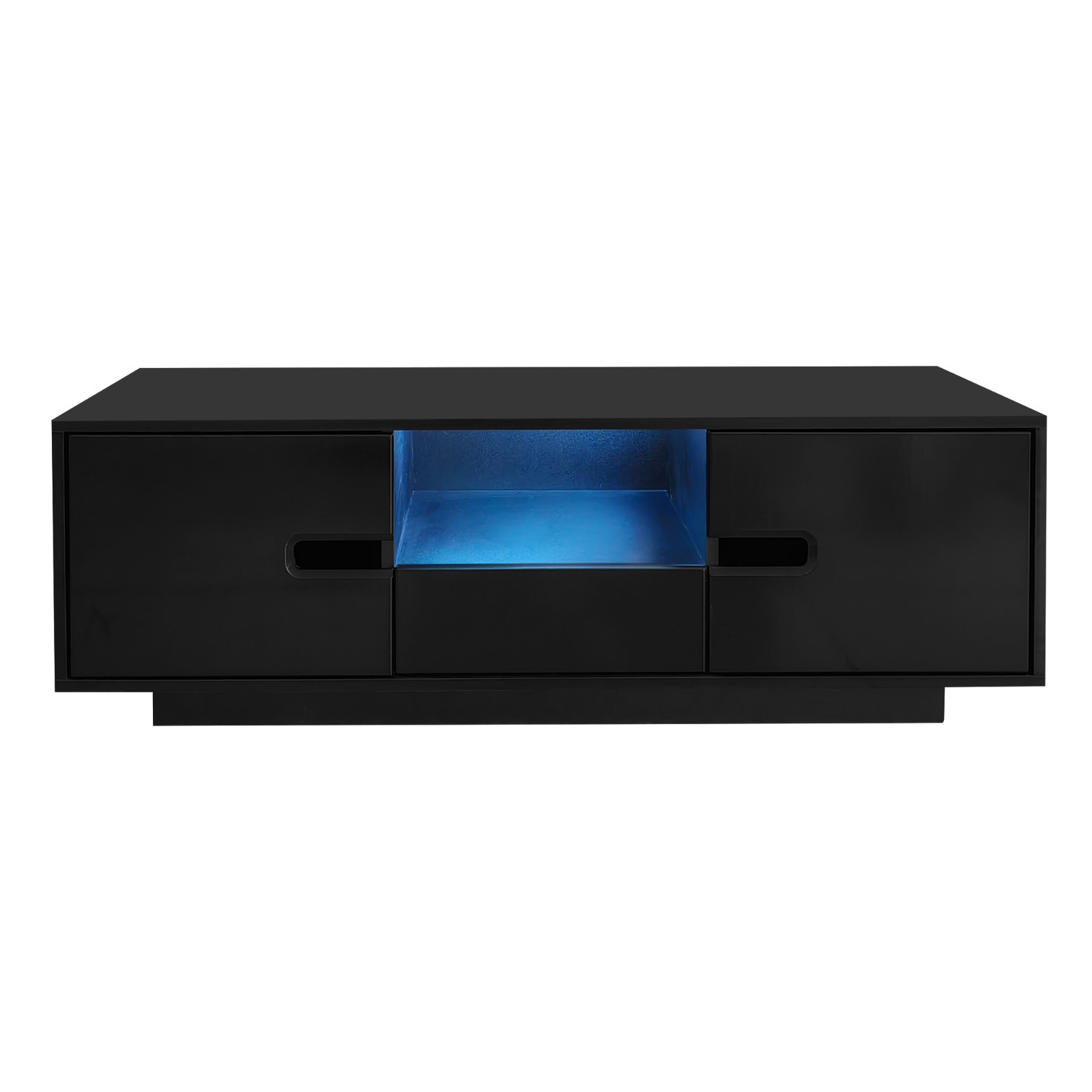 Modern Coffee Table with Storage Space Center Table & LED Lights for Living Room