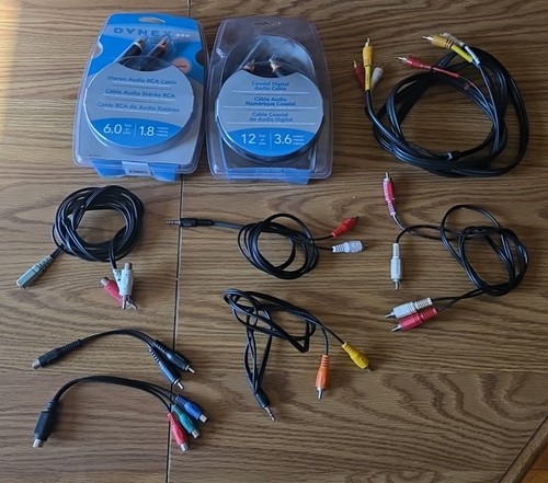 9 pc Mixed Lot of RCA Cables New And Used