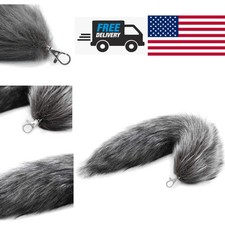 Fancy Dress Cosplay Costume Fox Tail Pendant for Women Dark Grey Polyester