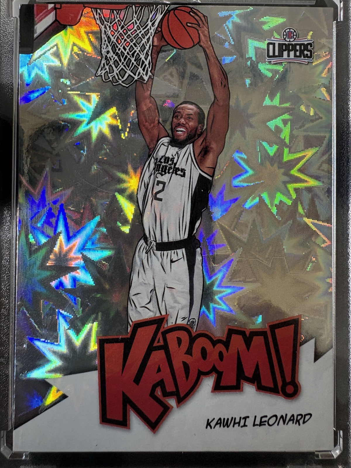 2020-21 Panini Crown Royale Kawhi Leonard #8 Kaboom Case Hit SSP