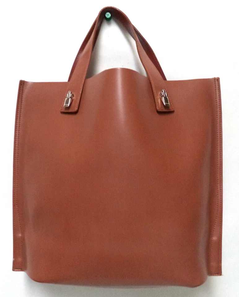 Lamarthe Leather tote bag purse brown handbag top handle medium size - Image 2 of 4