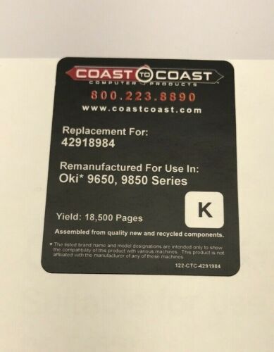 Coast To Coast 42918984 Typ schwarze Laser-Tonerkassette für Okidata Drucker - Bild 2 von 3