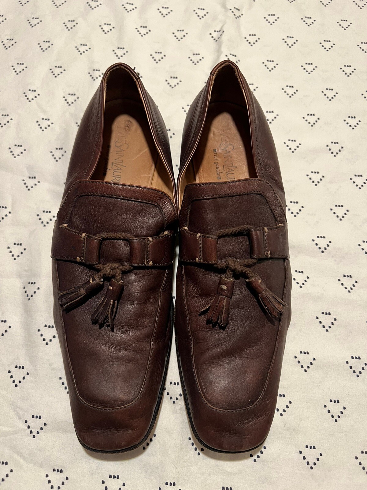 Scarpe da uomo Yves Saint Laurent taglia 43 9 5 marroni YSL